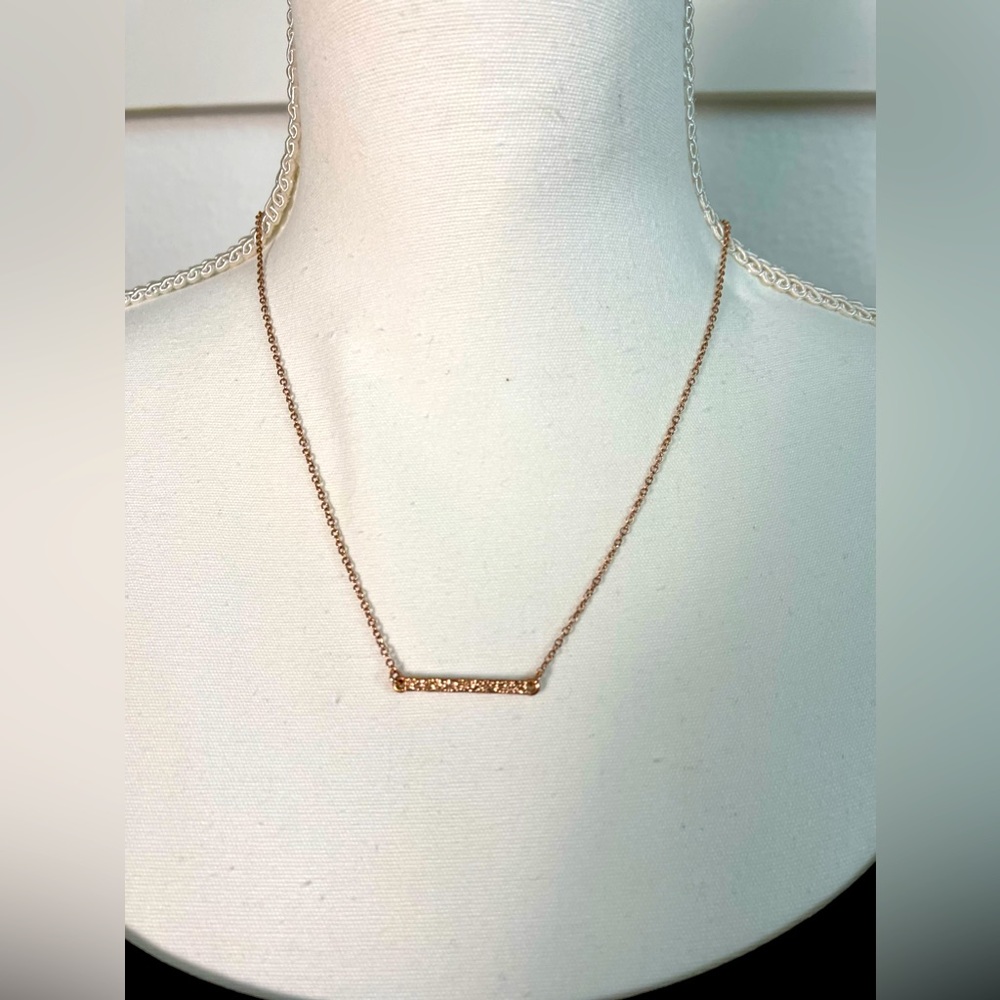 Rose Gold Bar Necklace | Dainty Minimalist Delicate Layering Jewelry